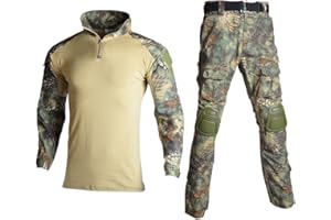 Lilychan Tactical Military Suits für Herren Langarm-Rip-Stop-Uniformen Combat Shirt und Pants Elbow Knee Pads