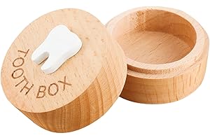 Tyqour Tooth Fairy Box for Girls, 3D Wooden Carved Tooth Keepsake Storage Boxes for Kids First Lost Teeth Souvenir Dropped Holder for Kids Teeth, Box Gift for Little Girl or Boy