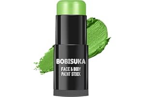 BOBISUKA Halloween Face Paint Stick Green, Pintura Facial Verde Pintura Corporal al Óleo para Teatro, Fiestas, Actos Escolares, Carnavales, Interpretar a Payasos, Esqueletos, Zombies