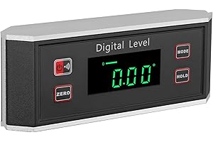 XUNTOP Inclinómetro Digital con Base Magnética con Ranura en V Buscador de Ángulo de 4 ×90 ° IP65 Impermeable Transportador de Ángulo Digital Aleación de Aluminio con 4 Unidades °% mm/m IN/FT