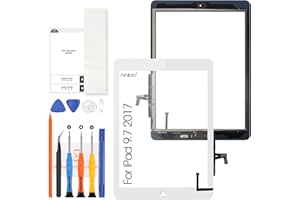 ARBILATO Pantalla táctil para iPad 9.7 2017 5ª generación A1822 – para iPad 9.7 2017 / iPad 5 / Air 1 pantalla de repuesto digitalizador de cristal con botón de inicio (blanco)