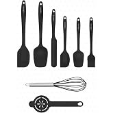Valletta Drongo Heat Resistant Fireproof Nonstick Silicone Spatula Set 8 Pieces Black