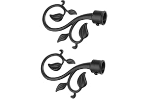 MagiDeal 1 Pair Decorative Curtain Drapery Rod/Pole Finials Ends for 22mm Curtain Poles, Black