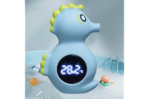 SUWIWKKOA Baby Bath Thermometer Baby Bath Temperature Measurement Led Water Thermometer Newborn Water Thermometer High-precision Digital Display Cartoon Baby Water Thermometer(little Seahorse)