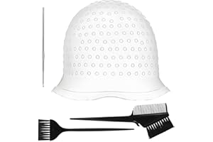 LOTNERY Silicone Highlighting Cap Kit with Hook & Brushes – Professional Reusable Hair Frosting Tools for Salon-Results at Home (Women & Men)
