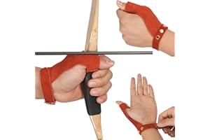 TOPARCHERY Arrow Gloves 2 Finger Protective Guard Leather for Right Left Hand Hunting Shooting Target Recurve Horse Bow