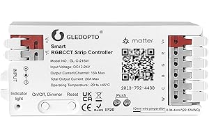 GLEDOPTO Matter WIFI LED Controller Smart RGBCCT Strip Controller PWM Dimming App Voice Control Matter Protocol Work with HomeKit Alexa