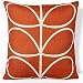 Vanki leaf series Cotton Linen Square Decorative Throw Pillow Case Cushion Cover 18 x 18 inches ,red based white stem pattern