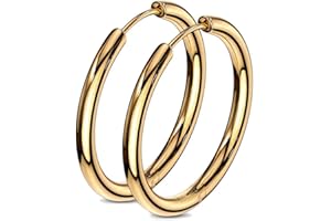 viva-adorno 1 Paar Klappcreolen Hoop Ohrringe Edelstahl Creolen ER96