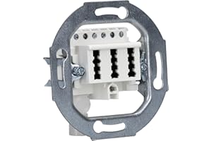Rutenbeck Unterputz TAE-Anschlussdose/Telefondose NFF für 2X Telefon + 1x Nebenstellen (Fax, AB, Modem) 3x6 polig 2x6 Schraubkontakte reinweiß ohne Abdeckung