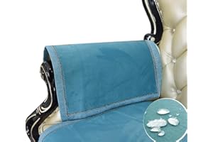 ZUODU Super Soft Waterproof Velvet Light Blue Sofa Arm Protectors Nonslip Armrest Covers Sofa Throw Pad Furniture Protector Sold by 2 Pieces Non-Slip(Velvet light blue)