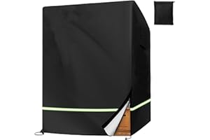 GELLDG Strandkorb Schutzhülle mit Belüftungsöffnungen und Reflektierende Streifen, Wasserdicht, Winddicht UV-Beständiges, 210D Oxford Gewebe Schutzhülle für Strandkorb (135x105x175/140cm)