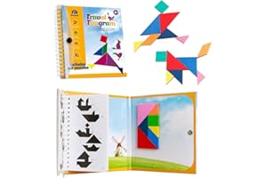 Coogam Magnetyczne puzzle tangram, zabawka, kształty, z rozwiązaniem dla dzieci i dorosłych, wyzwań IQ, zabawka edukacyjna (360 wzorów)