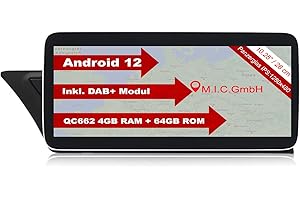 M.I.C. A4H Android 12 Autoradio mit navi Qualcomm Snapdragon 662 4G+64G Ersatz für Audi A4 S4 RS4 A5 S5 RS5 Multimedia Radiosystem 2009-2017:SIM DAB Plus Bluetooth 5.0 WiFi 10.25" IPS
