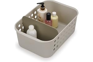 Joseph Joseph EasyStore - niezbędniki do łazienki Organizer do kosza z ruchomą przegrodą- duży, beżowy