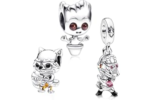 H.ZHENYUE Ciondolo in Argento Sterling 925 Charm Bead Boy Magic Spider Hero School Animal Cartoon con Zirconia,3 confezioni Compatibile Bracciale Collane compleanno,regalo Natale per donne e ragazze