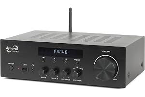 Dynavox Kompakt VT-90 stereoförstärkare, skruvterminaler för 4 högtalare, fjärrkontroll, phono-ingång, streaming, bluetooth