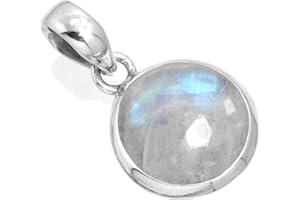 JEWELOPORIUM 925 Sterling Silver Statement Pendant for Women 12 MM Round Gemstone Handmade Jewelry for Gift (99520_P)