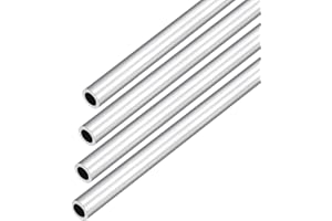 DMiotech 4Pack (8mm OD x 5mm ID) 6063 Aluminum Round Tube 300mm Length Industry Metal Tubing for Machinery Frame Construction DIY Projects