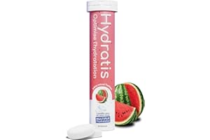 HYDRATIS - Pastilles Hydratation Electrolytes - Pastèque - Améliore l'Hydratation et Favorise l'Énergie - Formule Isotonique - Sport, Récupération, Bien-être - 1 tube (20 Pastilles)