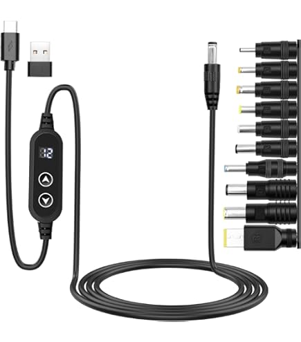 Adattatore PD-DC Universale Con 10 Connettori E Tensione Regolabile 5/9/12/15/20V - Per Laptop, Router, Modem, Ricarica Rapida - 3