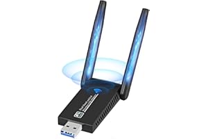 Gemokrt 1300M 2 Antenne Chiavetta WiFi per PC Fisso, Dual Band 5G/2.4GHz, USB 3.0 Adattatore Alto Guadagno, Alta velocità Scheda per Desktop/Laptop, per Windows Mac
