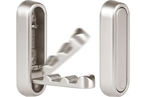 flintronic Ganchos Plegables Pared, 2 Piezas Ganchos Colgador Aluminio Plegable, Ganchos de Abrigo Plegable, Autoadhesiv Gancho Pared Puerta, para Colgar Abrigos Bufandas, Monederos y Más, Plata