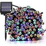 200 luci della stringa solare del LED, impermeabile illuminazione Fata esterno per Natale, Casa, Giardino, Cortile, Patio, Portico, Albero, Partito, Decorazione di Festa,22M, 8 Modalità(Multicolore)