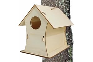 leryveo Casette per Uccelli in Legno per Esterno | Casa per Colibrì da Esterno in Legno,Casette per Uccelli in Legno Naturale per scricciolo, Rondine, Passero, Colibrì