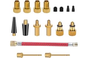 ATENNY 21Pcs Bike Valve Adapter Bike Pump Adaptor Brass Bicycle Pump Adapter Schrader Presta Valve DV SV AV Valve Converter for Bikes Tire Inflator Air Pump Compressor