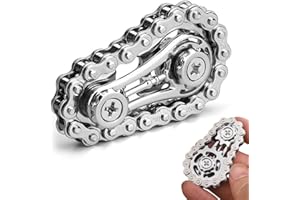 JUGUTA Hand Spinners Chaîne Fidget en Métal Anti-Stress Jouet Sensoriel Adulte Enfant 1 Pièce 6X3.5X1.1Cm Argent