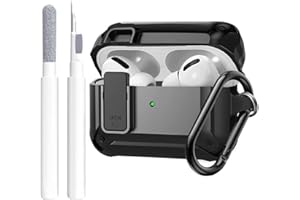 OTOPO Etui ochronne do AirPods Pro 2. / 1. generacji 2023/2022 z zestawem do czyszczenia, twarda obudowa ochronna etui do Apple AirPods Pro 2019 etui do ładowania czarne
