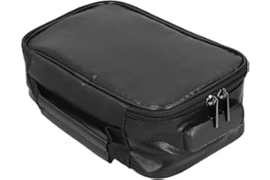 OUKENS Borsa per Documenti ignifuga con Serratura, Scatola Portadocumenti ignifuga Impermeabile con Cerniera Piccola Borsa per Documenti ignifuga Portatile Adatta per Viaggi in Ufficio a casa(Nero)