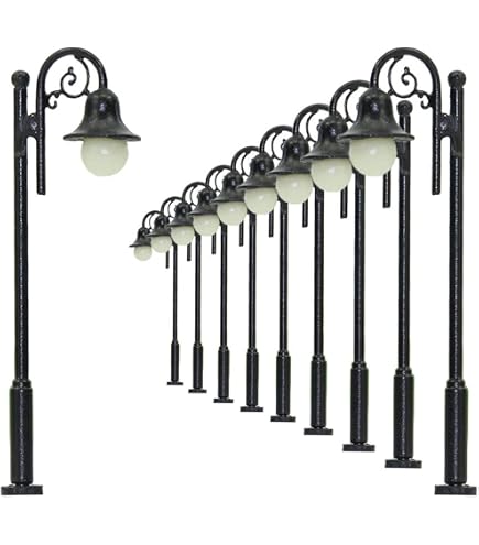 10 Lanternes De Parking LED 45 Mm échelle 1:160 N - Pour Réseau Ferroviaire Miniature, Jardin De Poupée, Décorations