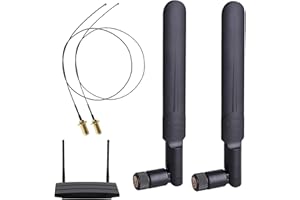 ZFRITP 2 unidades de antena wifi, antena 5 g, antena wifi USB para PC, 2 cables MHF4, para tarjeta de red inalámbrica, router wifi, cámara IP, cámara de respaldo de seguridad, adaptador estéreo Bluetooth USB