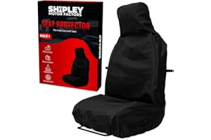 Shipley Motor Factors: Heavy Duty Waterproof Seat Covers for Front Car and Van Seats - Side Airbag Compatible - Oxford Fabric Bucket Seat Cover - Single