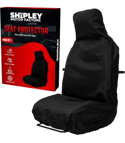 2x Universal Heavy Duty Waterproof Front Seat Covers - Black Nylon, Car/Van