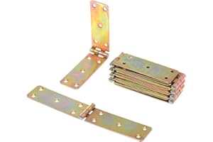 Aqbau® 10er Set Kistenband Scharnier 35 x 200mm aus feuerverzinkt, Schwerlastscharnier, Tischbänder, Gerollte scharniere klappbar, Möbelscharniere, Kistenscharnier, Robuste Türscharnier