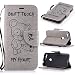 Produktbild LMAZWUFULM Hülle für Google Pixel (5,0 Zoll) PU Leder Magnetverschluss Brieftasche Lederhülle Nette Bären-Prägung Design von Book style mit Stent-Funktion und Karten Slot Ledertasche Flip Cover für Google Pixel 5.0 Zoll Grau