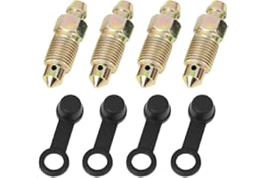 F FIERCE CYCLE 4Uds M10x1mm Banjo Perno Tornillo Purga con Tapa para Motocicleta