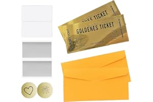 GETFACAI 2 PCS Golden Ticket Scratch Off, Golden Ticket, Personalised Scratch Card, Scratch Card Reveal, Golden Ticket Surprise Scratch off Card, Surprise Reveal Card Ideal for Gifts for All Age Groups