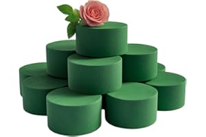 Caliko 12-Pack Round Wet Floral Foam Blocks – 8x5 cm | Ideal for Flower Arrangements, Room Décor & Floristry Displays | Premium Craft Flower Florist Foam for DIY Projects & Event Decorations.