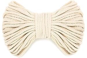 WUWYOUWL WYMAODAN Corda in cotone macramè naturale da 90 m, bobina di cavo artigianale fai-da-te per lavorare a maglia Pianta da appendere fai-da-te (Beige, 7mm)