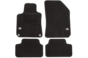 J&J AUTOMOTIVE | Logo Tapis De Sol Noir Velours sur Mesure pour 308 2014-2021, Ajustement précis, Base Antidérapante, Renforcée dans la Zone de la Pédale