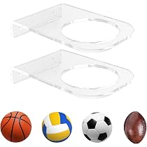Lot De 2 Supports Muraux Pour Ballon – Acier Inoxydable Argent – Universel, Avec Vis – Basket, Foot, Volley – Gain De Place