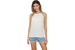 GRACE KARIN Top Donna Senza Manica Camicetta Smanicata Girocollo Halter Sciolta Morbido