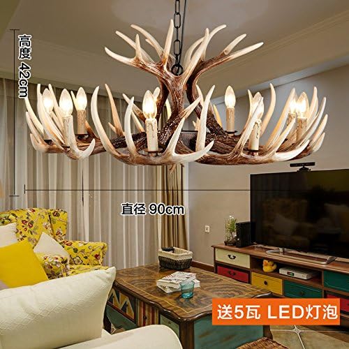 GFEI Dining room chandeliers, antlers chandeliers / living room bedroom / light Mediterranean white decorative horn Chandelier,9 head