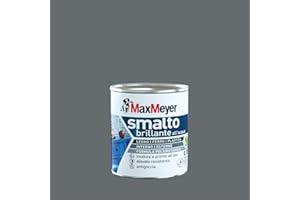 Maxmeyer Smalto All'Acqua Poliuretanico Brillante Grigio Fumo 0,125 L