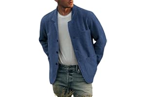 HESYSUAN Veste décontractée à boutonnage simple pour homme - Couleur unie - Veste de costume décontractée à revers - Blazer d'affaires pour hommes et jeunes