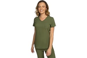 B-well Aurelia Kasacks Damen Pflege – Antibakterielle, Geruchsresistente, Bügelfreie medizinische Kleidung – Pflege Kasack mit V-Ausschnitt, Tasche & Schlaufe